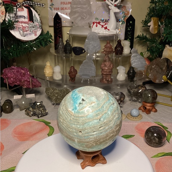 Handmade Other - Blue Aragonite crystal sphere
